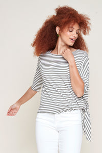 Tie Side Stripe Top