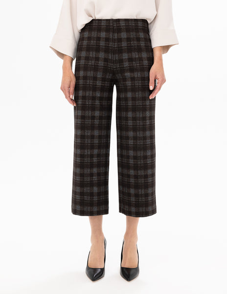 Pull-On Wide Leg Plaid Gaucho