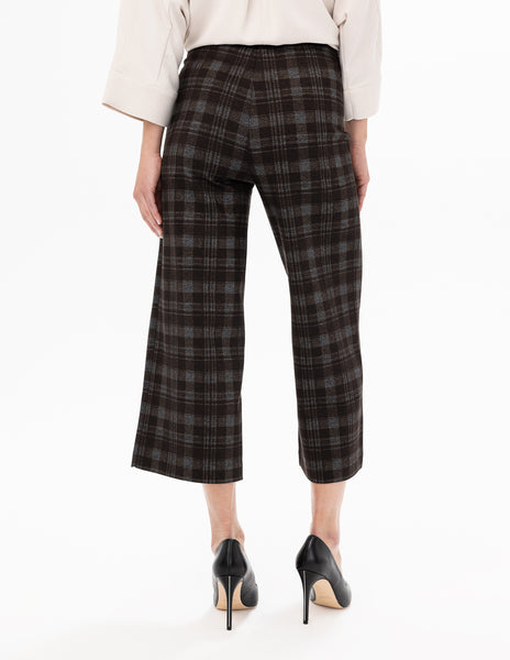 Pull-On Wide Leg Plaid Gaucho