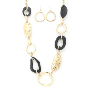 Chunky Metal Resin Link Chain Long Necklace