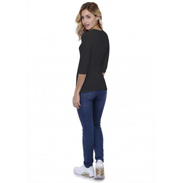 3/4 Sleeve Square Neck Top