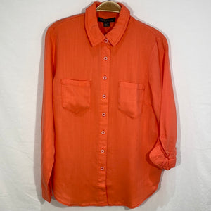 Long Sleeve Tencel Button Front Shirt