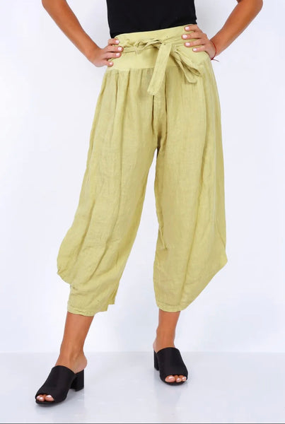 Belted Linen Pants - Italian