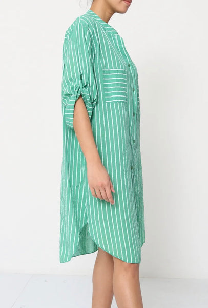 Stripe Cotton Tunic Dress - Italian