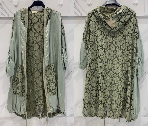 3/4 Lace/Back Hoodie Jacket