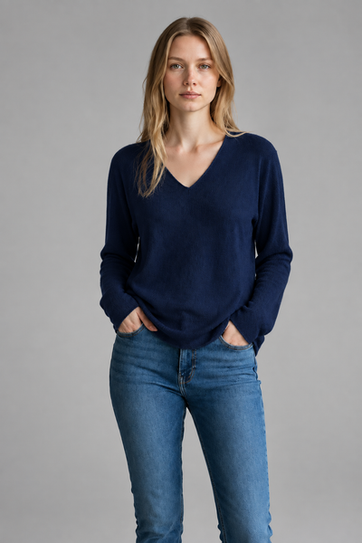 Long Sleeve V-Neck Basic Sweater