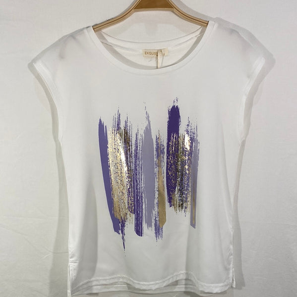 Cap Sleeve Print T-Shirt