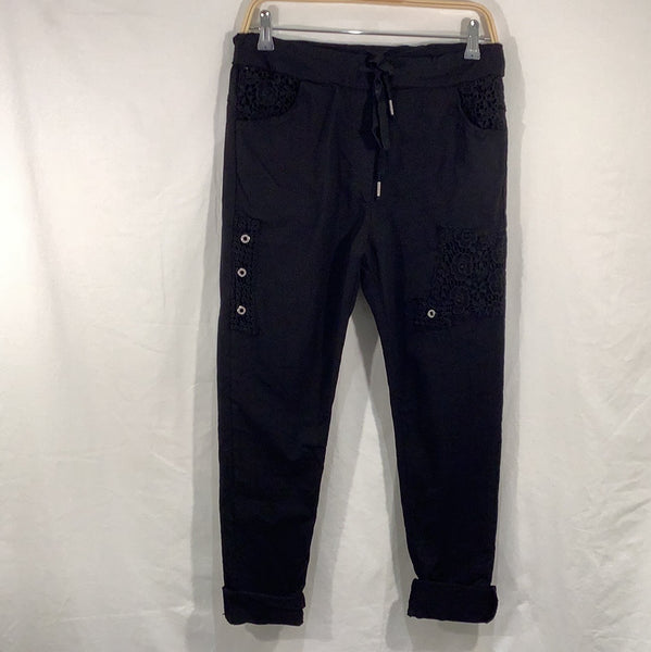 Lace Patch Pull-On Pants