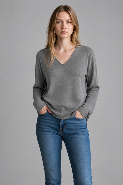 Long Sleeve V-Neck Basic Sweater