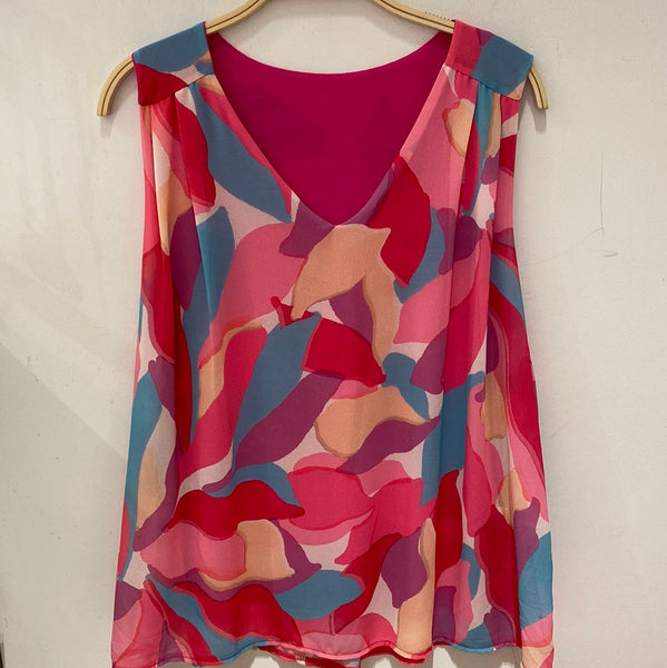 Sleeveless Printed Top- Italian