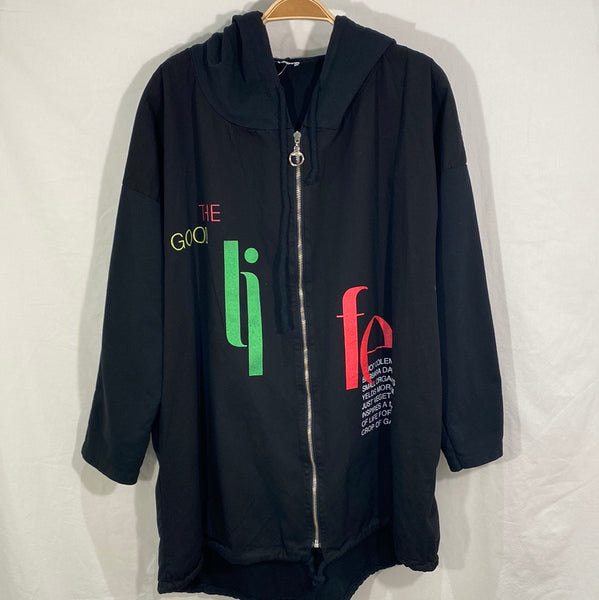 Cotton Zipper Front Hoodie - Italian