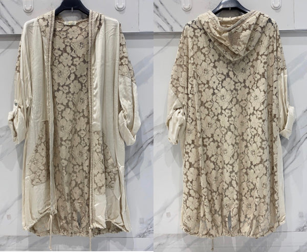 3/4 Lace/Back Hoodie Jacket
