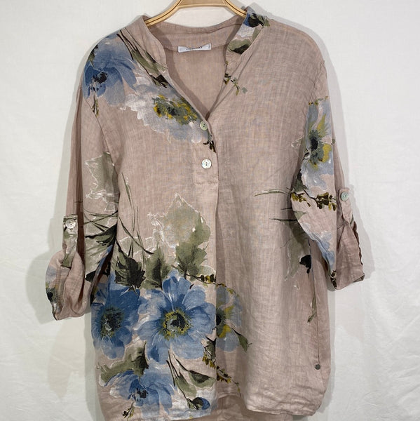 Printed Linen Blouse - Italian