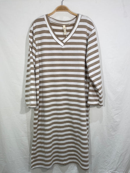 Stripe Long Cotton  Dress - Italian