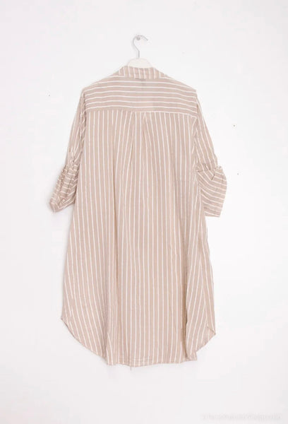 Stripe Cotton Tunic Dress - Italian