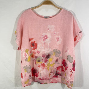 Floral Print Linen Top - Italian