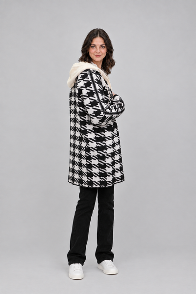 3/4 Plaid Jacket With Hoodie