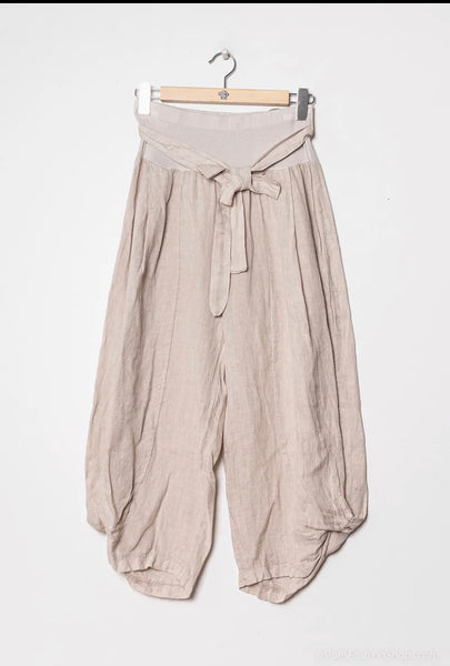 Belted Linen Pants - Italian