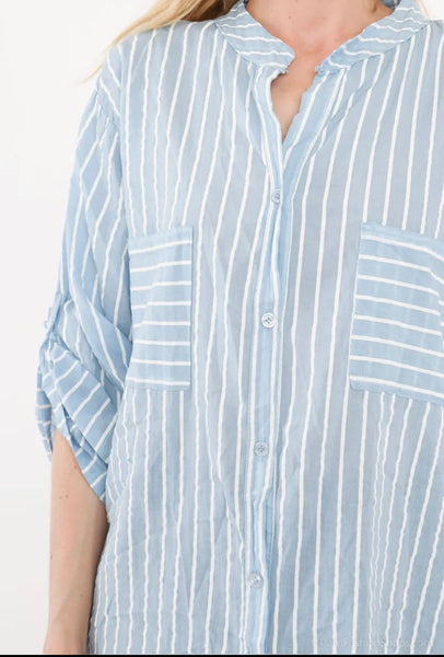 Stripe Cotton Tunic Dress - Italian