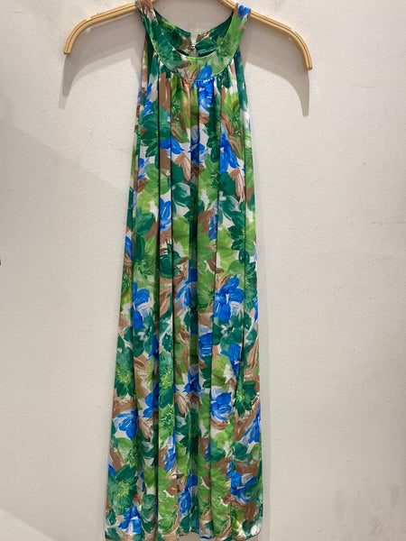Sleeveless Chiffon Print Dress - Italian