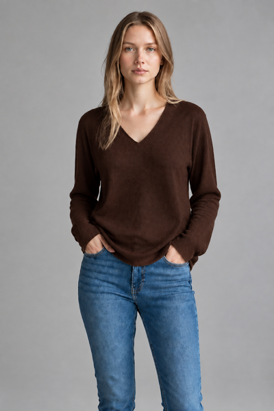 Long Sleeve V-Neck Basic Sweater