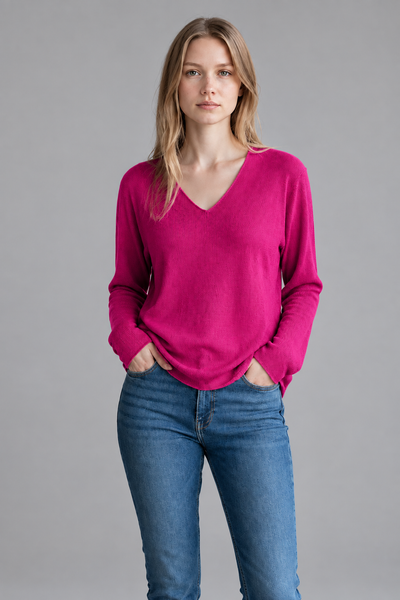 Long Sleeve V-Neck Basic Sweater