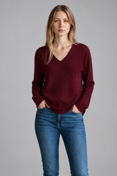 Long Sleeve V-Neck Basic Sweater