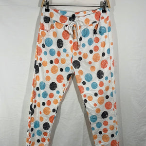 Circle Print Pull-On Pants - Italian