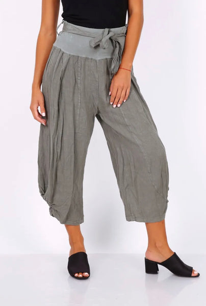 Belted Linen Pants - Italian