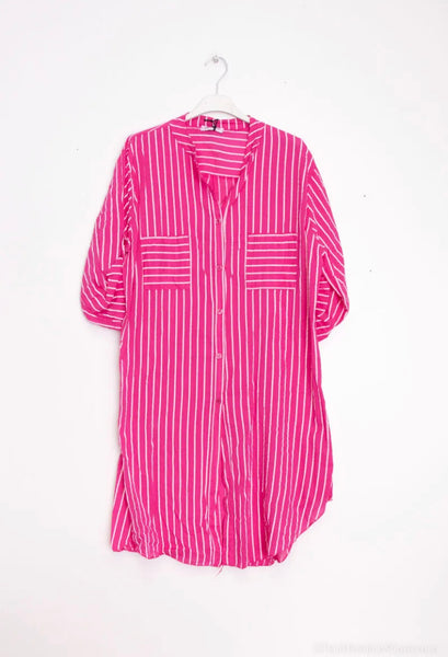 Stripe Cotton Tunic Dress - Italian