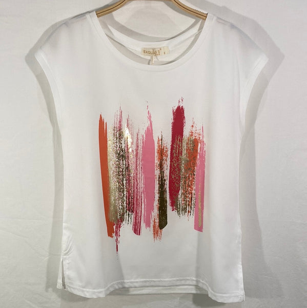 Cap Sleeve Print T-Shirt