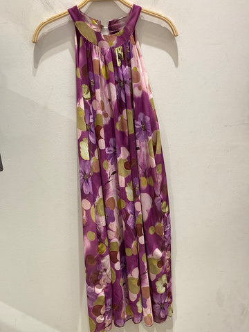 Sleeveless Chiffon Print Dress - Italian