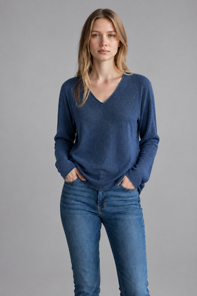Long Sleeve V-Neck Basic Sweater