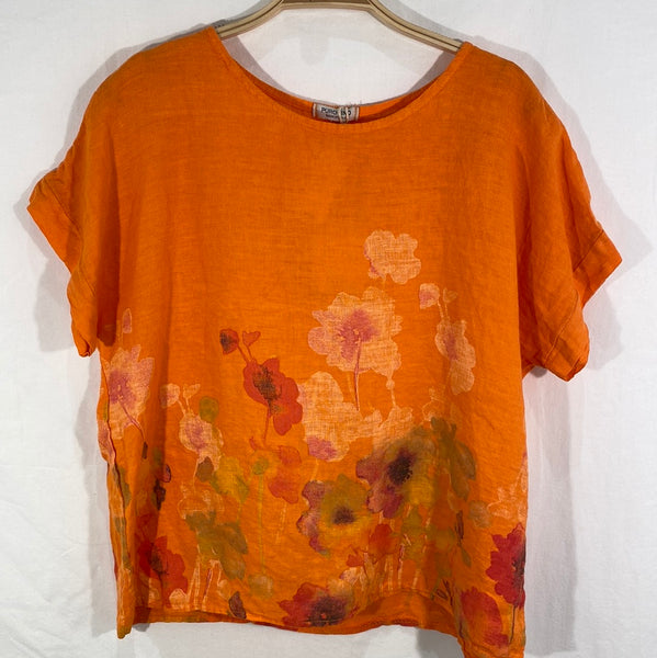 Floral Print Linen Top - Italian