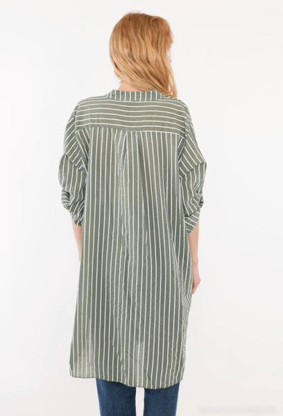 Stripe Cotton Tunic Dress - Italian