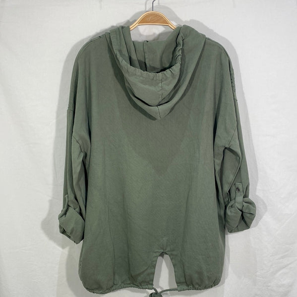 Cotton Zipper Front Hoodie - Italian