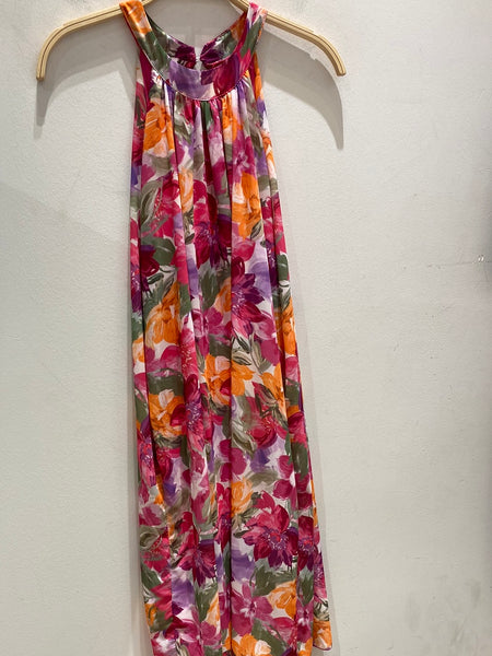 Sleeveless Chiffon Print Dress - Italian