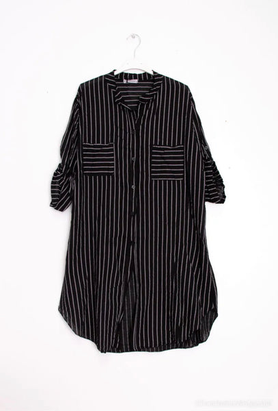 Stripe Cotton Tunic Dress - Italian