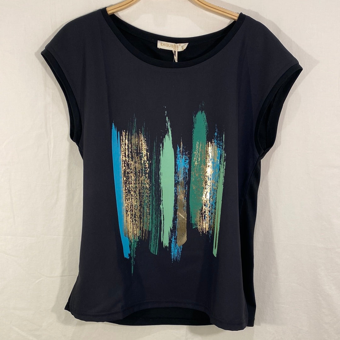 Cap Sleeve Print T-Shirt