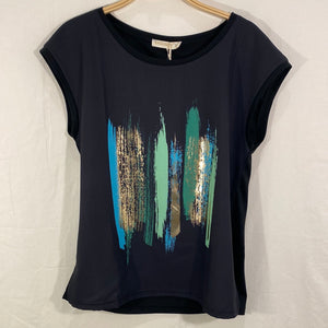 Cap Sleeve Print T-Shirt