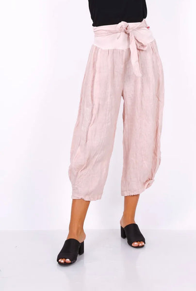 Belted Linen Pants - Italian