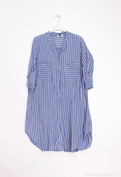 Stripe Cotton Tunic Dress - Italian