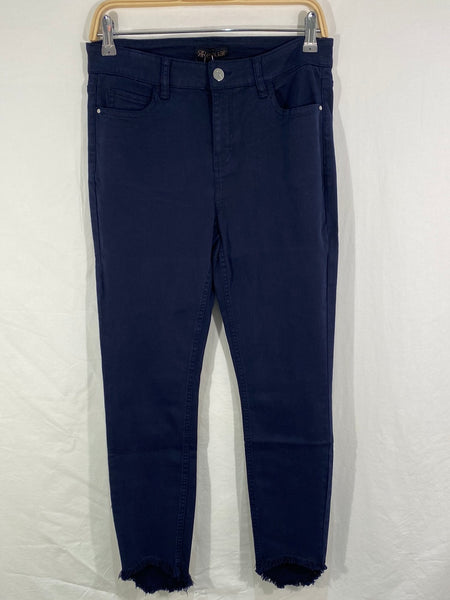 5 Pocket Frayed Hem Slim Pants