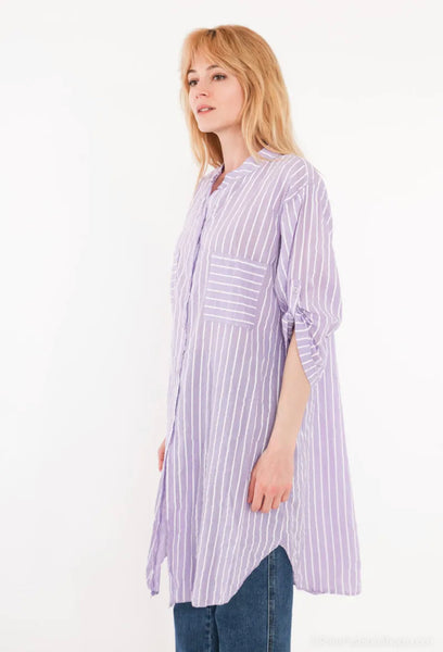Stripe Cotton Tunic Dress - Italian
