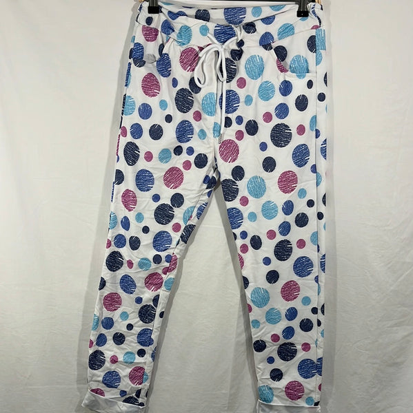 Circle Print Pull-On Pants - Italian