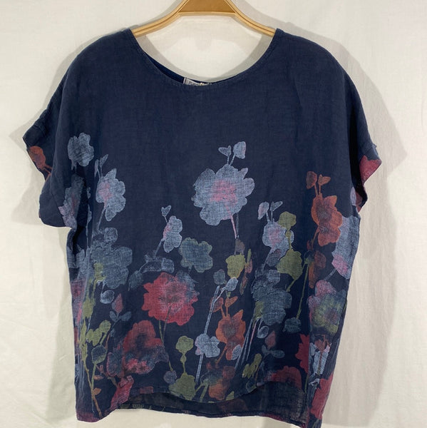 Floral Print Linen Top - Italian
