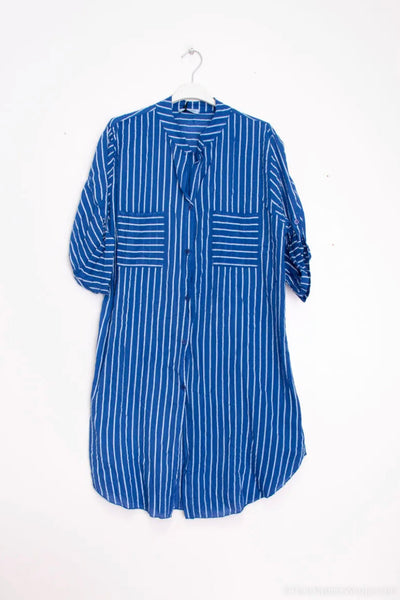 Stripe Cotton Tunic Dress - Italian