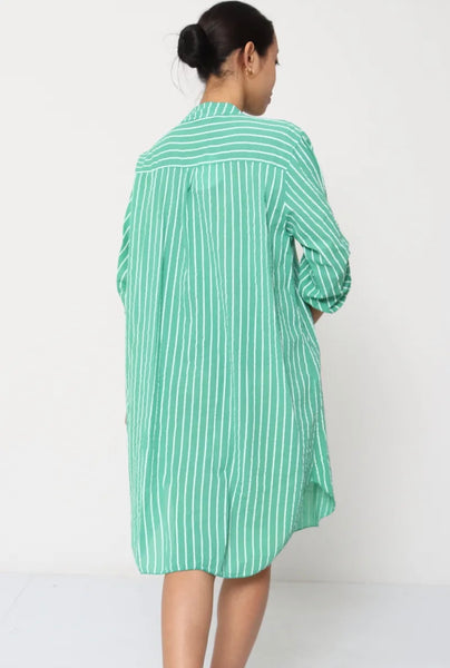Stripe Cotton Tunic Dress - Italian