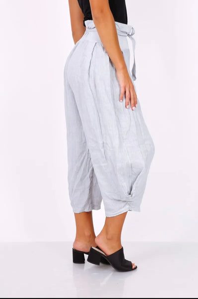 Belted Linen Pants - Italian