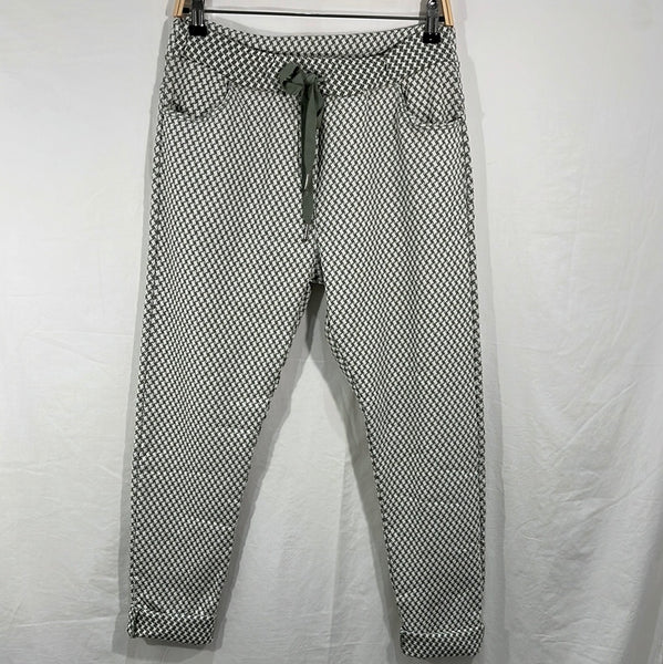 Herringbone Pull-On Pants - Italian